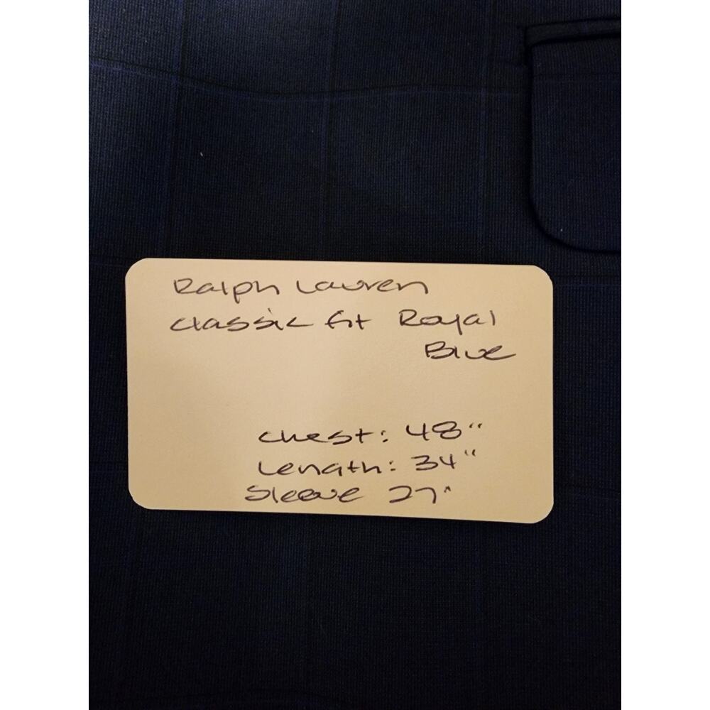 Ralph Lauren Mens UltraFlex Classic Fit Suit Jacket Blazer Navy Blue 46L NWTs - Picture 10 of 10